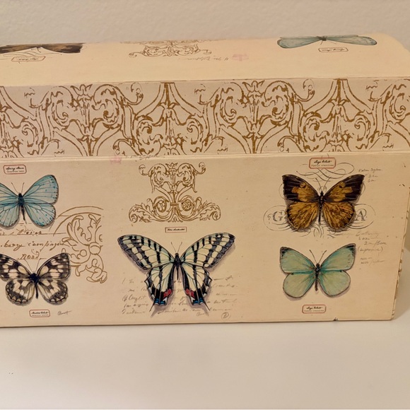 Large Chest Butterfly Adorned Rounded Lid - Picture 3 of 4